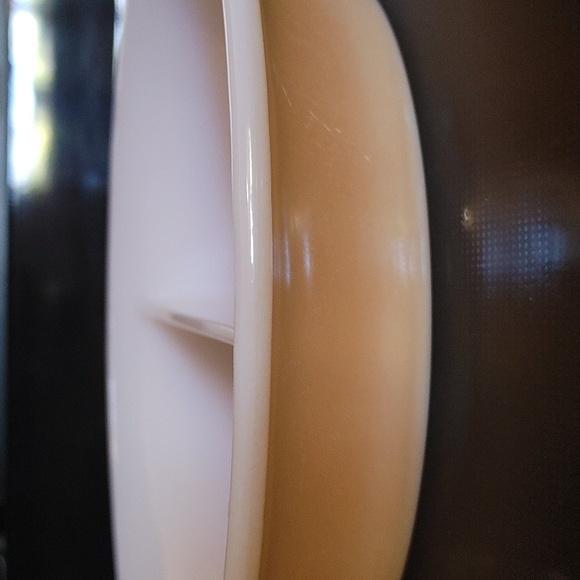 468 FIRE KING Peach Lustre Divided Oval Baking Casserole Dish - Picture 8 of 13